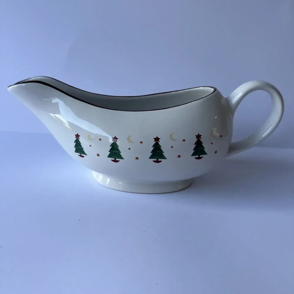 Sakura Christmas Tree Porcelain Holiday Gravy Boat Magic Of Santa